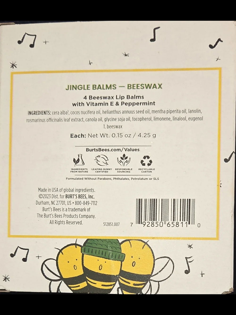 Burt's Bees Jingle Balms Beeswax Lip Balm Set - Yellow & Green